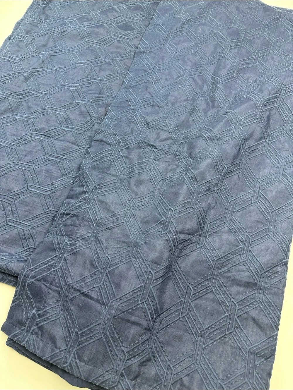 Everhome Embroidered Diamondweave Blue Blackout Curtain 50 x 95 inches